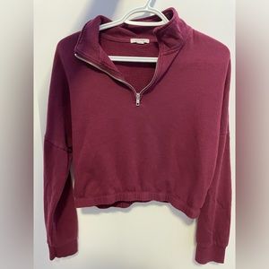 Garage burgundy quarter zip up